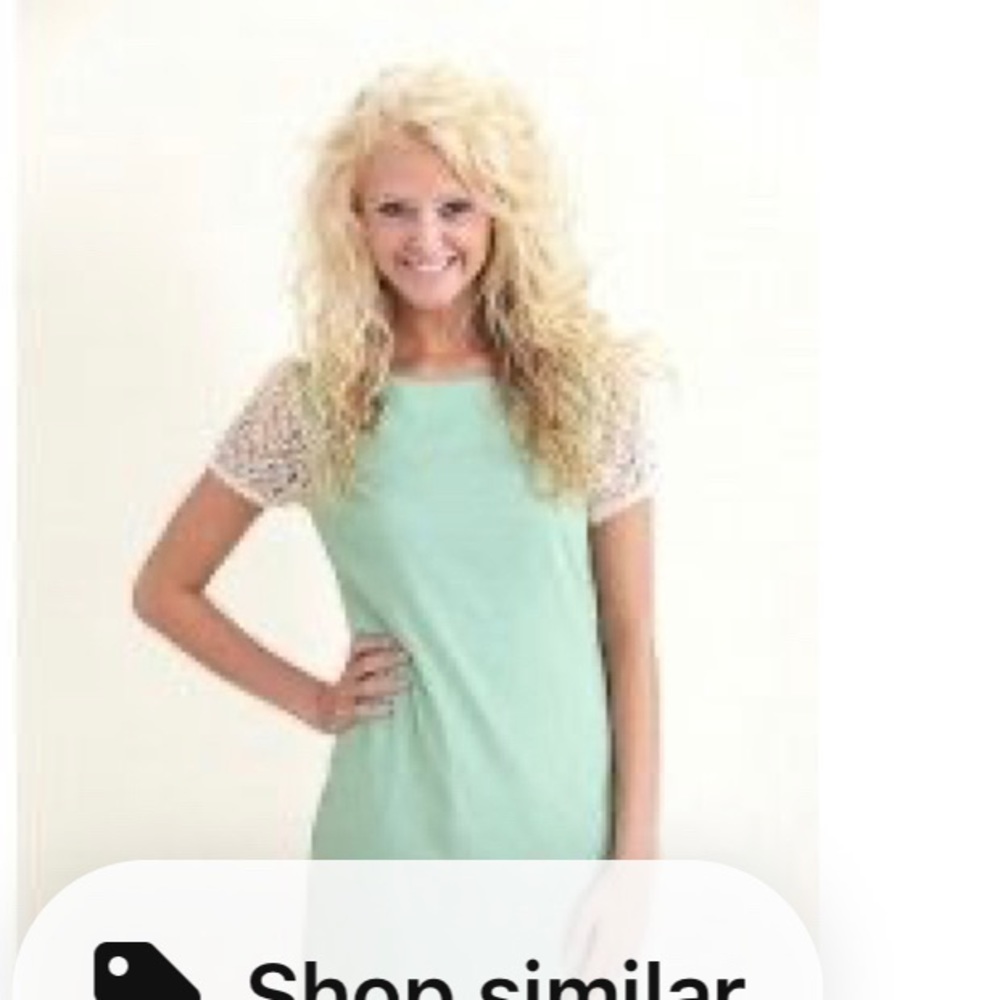 Lucy Paris Mint Green dress w/ lace short sleeves